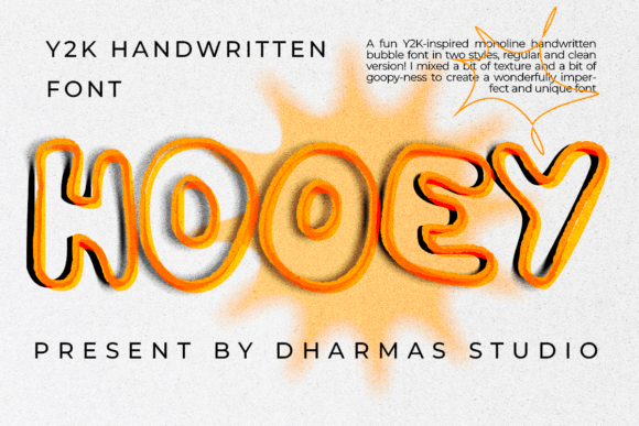 Hooey: The Y2K Handdrawn Outline Font for Bold Branding
